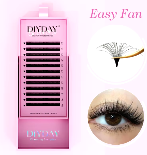 DiyDay easy Fan (auto floración) Curva D, 0.07mm 8-15 mix (extensiones)