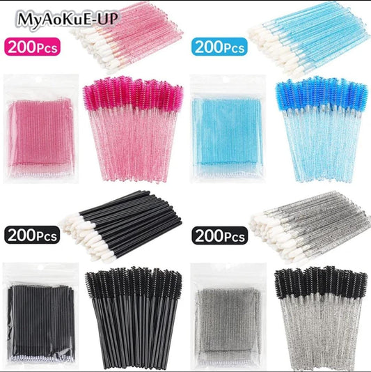 Pack 200 piezas de limpieza (50 Cepillos/50 lipbrush/ 100 microbrush) (insumos)